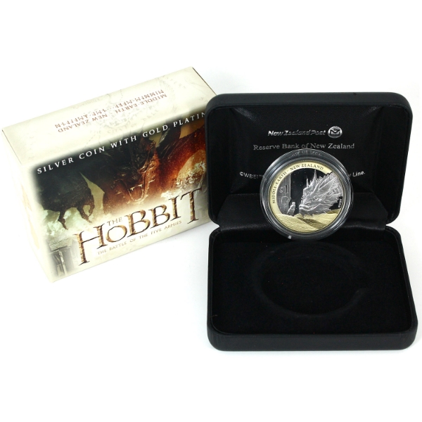 New Zealand Silver 2014 $1 The Hobbit- Battle of the Five Armies. 1oz .999 Silver Coin (Tax Exempt)
