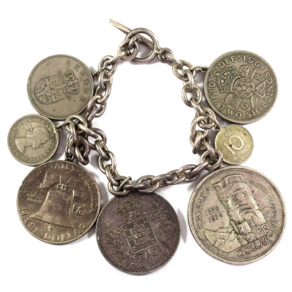 World Mixed Denomination Coin Bracelet