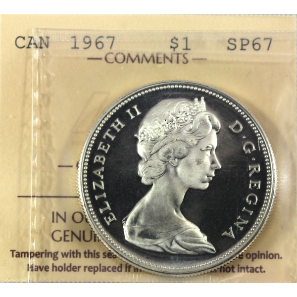 Silver $1 1967 ICCS SP67 Cameo