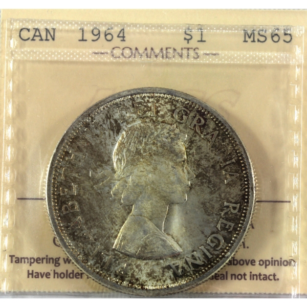 Silver $1 1964 ICCS MS65