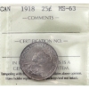 Image 1 : 25-cent 1918 ICCS MS63