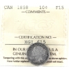 Image 1 : 10-cent 1858 ICCS F15