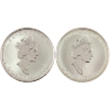 Image 2 : 2x 1oz 1998 & 1999 $5 Silver Maple Leaf .9999 Fine Silver Coin w/ Zodiac Privy Mark. 2pcs.