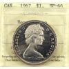 Image 1 : Silver $1 1967 ICCS SP66 Heavy Cameo