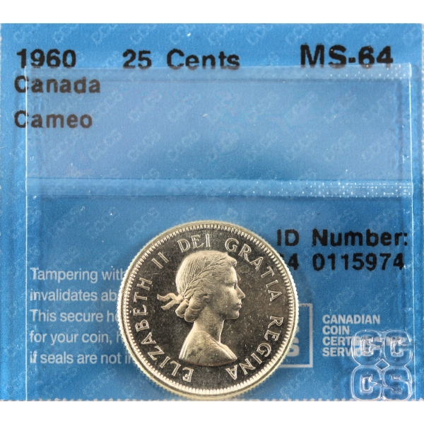 25-cent 1960 CCCS MS64 Cameo