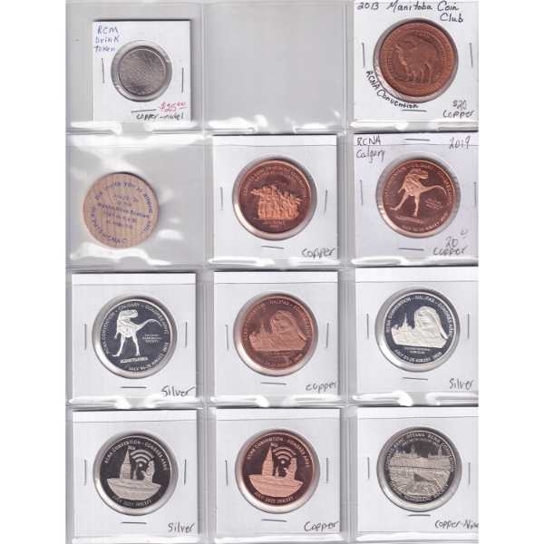 RCNA 2013 – 2025 Assorted Tokens & 2025 RCNA Uncirculated Set & 2017 Coin Set. 17 pcs