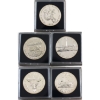 Image 1 : 1981-1985 Brilliant Uncirculated Dollars in Mint Capsule and Sleeve. 5pcs