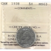 Image 1 : 5-cent 1938 ICCS MS63