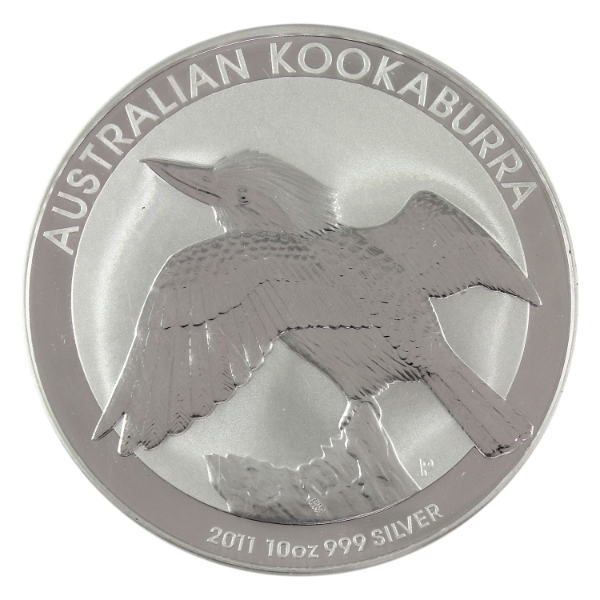 10oz Australia 2011 $10 Kookaburra .999 Fine Silver Round (Tax Exempt)