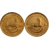 Image 1 : South Africa Gold 1981 1/10 Krugerrand & 1983 1/4 Krugerrand 2-coin Set in Original Red Box.