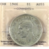 Image 1 : Silver $1 1946 ICCS AU55
