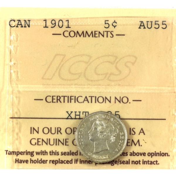 5-cent 1901 ICCS AU55