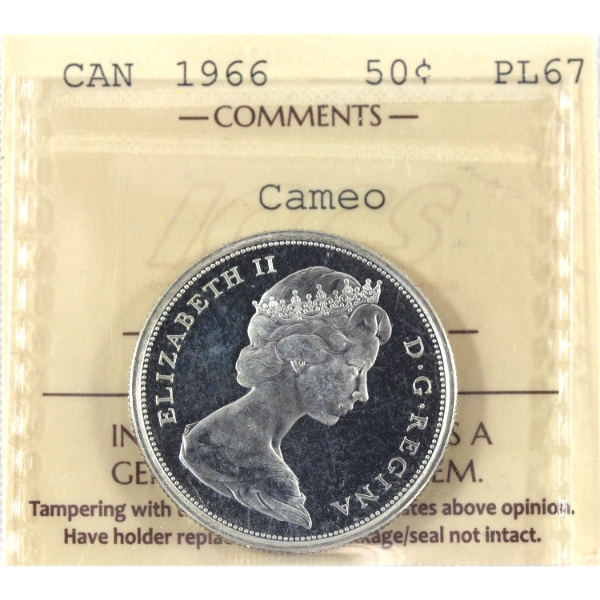 50-cent 1966 ICCS PL67 Cameo