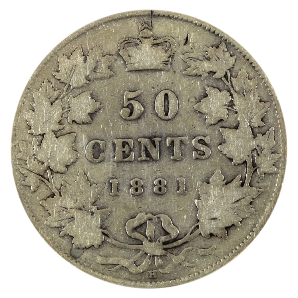 50-cent 1881H VG-F