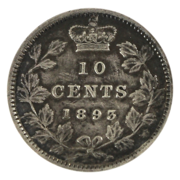 10-cent 1893 Flat Top 3, Obv 6 EF