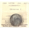 Image 1 : 25-cent 1872H Obverse 2 ICCS AU55