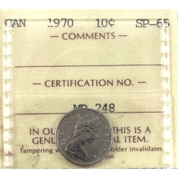 10-cent 1970 ICCS SP65