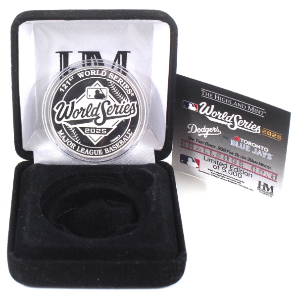 1oz Highland Mint 2025 World Series - LA Dodgers vs Toronto Blue Jays .999 Fine Silver Medallion