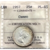 25-cent 1957 ICCS PL65 Cameo