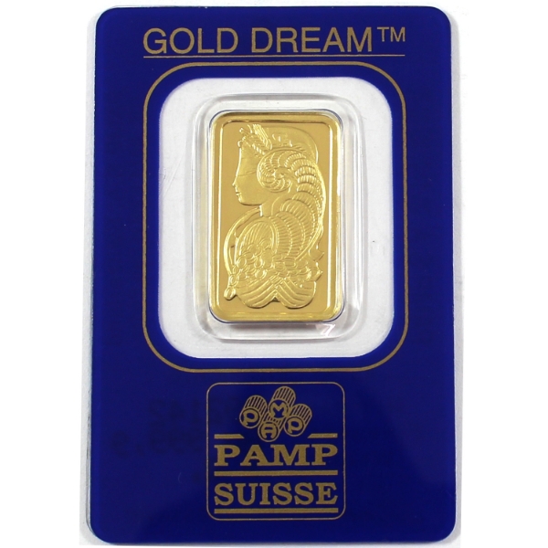 5g PAMP Suisse Lady Fortuna .9999 Fine Gold Bar in Sealed Holder (Tax Exempt)