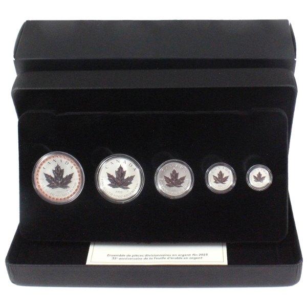 2023 35th Anniversary of the Silver Maple Leaf .9999 Fine Silver 5-Coin Fractional Set (Tax Exempt)