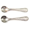 Image 1 : Set of 2 Antique Sterling Silver Salt Spoons. 2pcs.