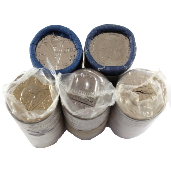 1992-2006 5-cent Rolls of 40pcs. 5 Rolls.