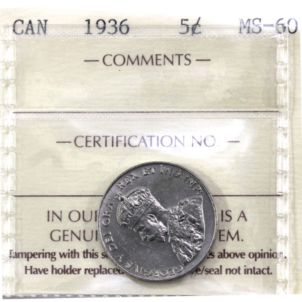 5-cent 1936 ICCS MS60