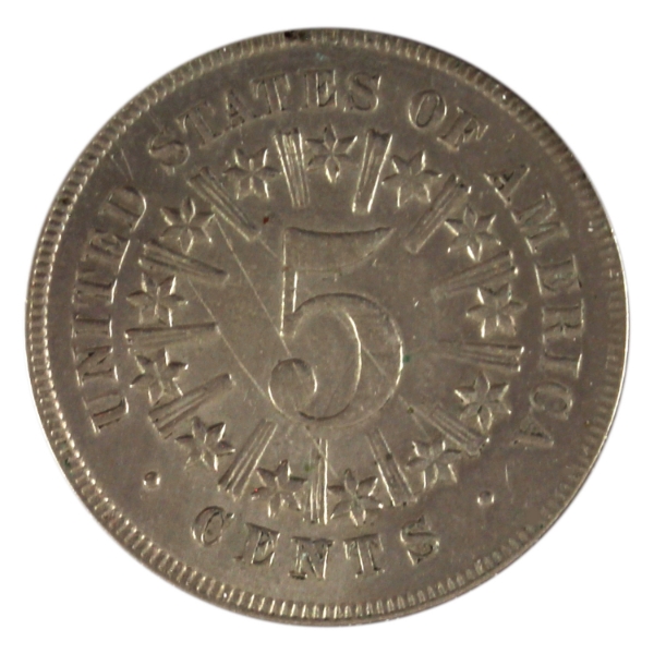 USA 1866 Liberty Head Nickel Almost Uncirculated