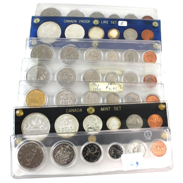 1962-1992 6-piece Year Sets. INCLUDES: 1962, 1967, 1968, 1970, 1976, 1981, 1992. 7pcs.