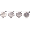 Image 1 : Silver $1 1936 AU-UNC (scr), 1937 UNC (imp), 1938 EF-AU (clnd) & 1939 VF (clnd) in 4-Pocket Sheet