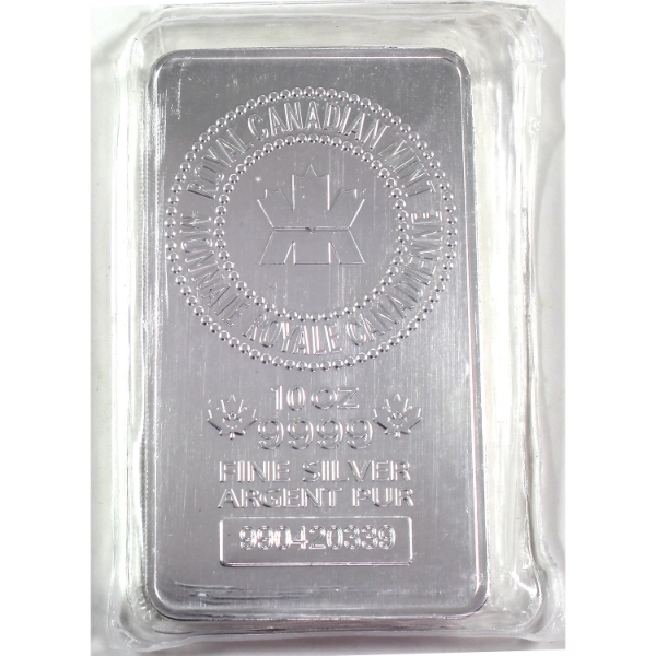 10oz RCM .9999 Fine Silver Bar (Tax Exempt)