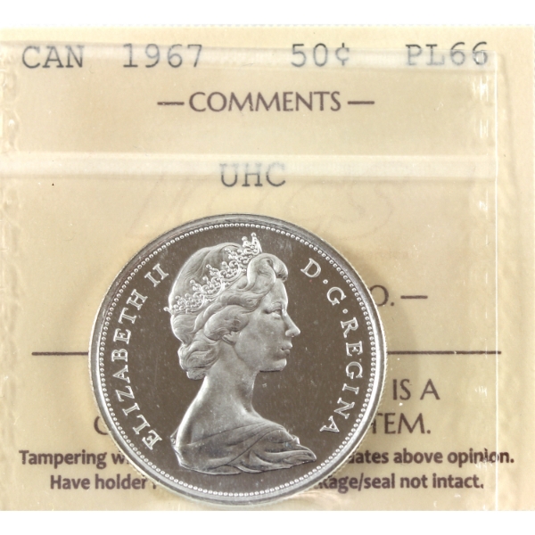 50-cent 1967 ICCS PL66 Ultra Heavy Cameo