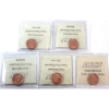 Image 2 : 1-cent 2002P, 2003P, 2003P New Effigy, 2005P & 2006P Magnetic ICCS MS67 Red. 5pcs