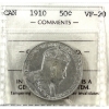 Image 1 : 50-cent 1910 Victorian Leaves ICCS VF20