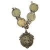 Image 1 : Partial Necklace w/ Great Britain 4x 1918-1931 3 Pence Coins & Universal Archconfraternity Pendant 