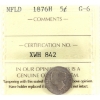 Image 1 : Newfoundland 5-cent 1876H ICCS G6
