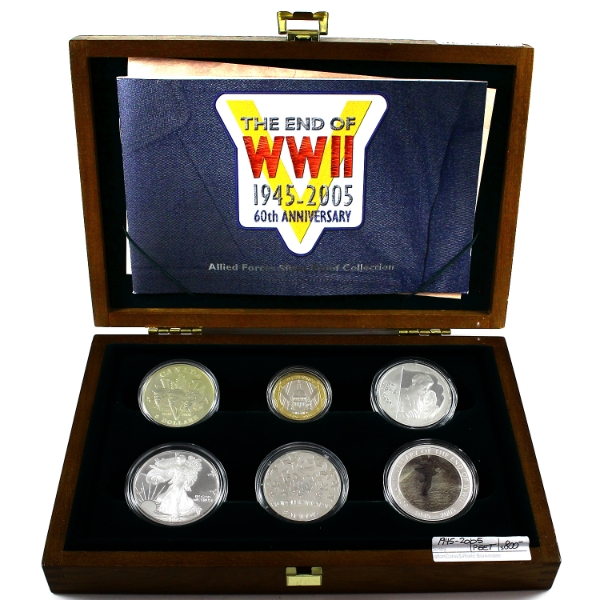 1945-2005 The End of WWII 60th Anniversary Allied Forces Silver Proof Collection