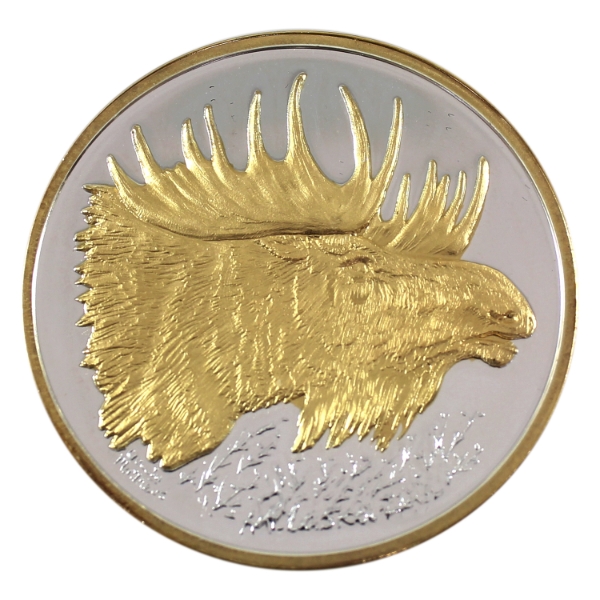 Alaska Mint Moose Medallion 1oz .999 Fine Silver, 38.5mm (Tax Exempt)