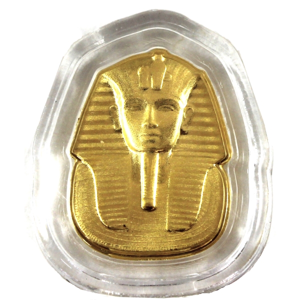 Solomon Islands Gold 2022 $10 Mask of Tutankhamun 1g .999 Fine Gold Shaped Coin (Tax Exempt)