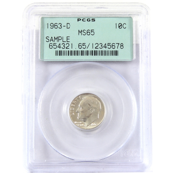 USA 10-cent 1963D Sample PCGS MS65