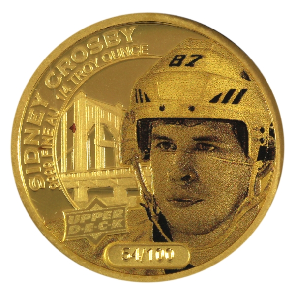 Cook Islands Gold 1/4oz 2017 $25 Upper Deck Grandeur NHL Series- Sidney Crosby 1/4oz .9999 Fine Gold