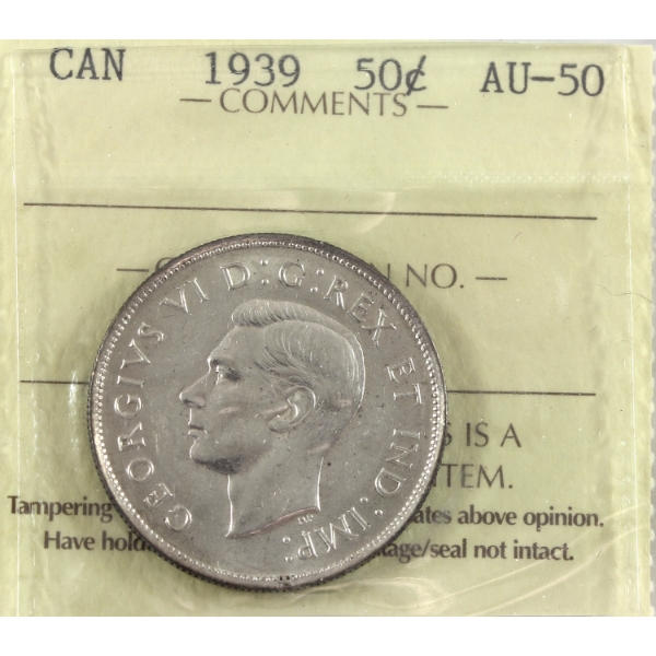 50-cent 1939 ICCS AU50
