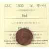 Image 1 : 1-cent 1935 ICCS MS64 Red 