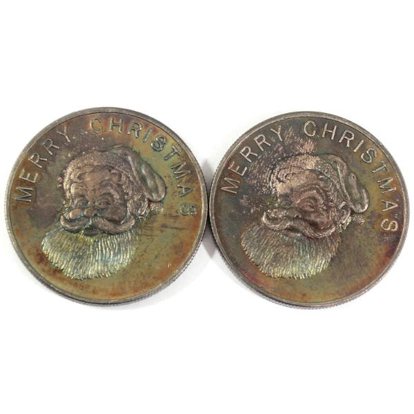 2x 1oz Merry Christmas and a Happy New Year .999 Fine Silver Round. 2pcs (Tax Exempt)