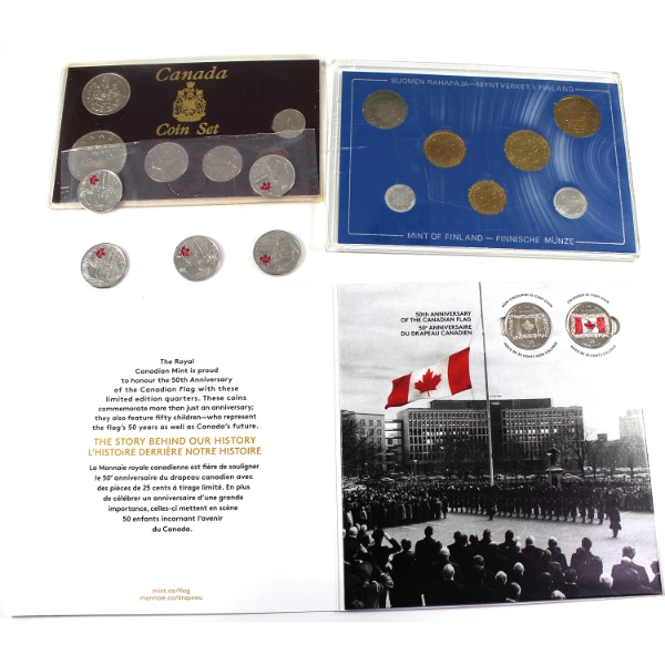 Group Lot of 1978-2015 Canada & Finland Coin Sets. 4 sets.