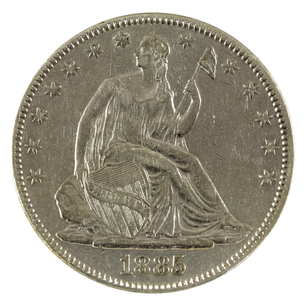 USA Silver 1885 Seated Liberty Half Dollar Extra Fine
