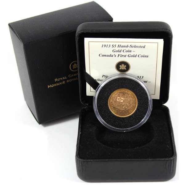 1913 Gold $5 Hand-Selected Gold Coin - Canada's First Gold Coins in RCM Packaging