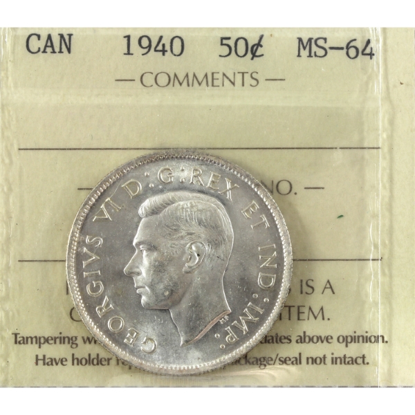 50-cent 1940 ICCS MS64