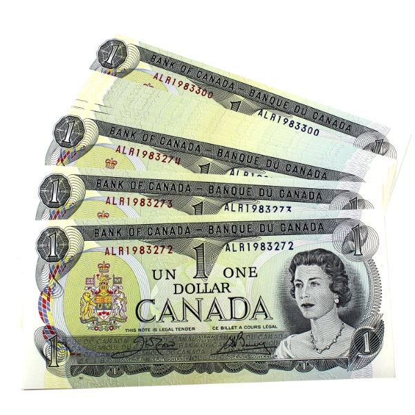 BC-46b 1973 $1 Consecutive AU-UNC Crow-Bouey SN:ALR1983272-"00. 29pcs.